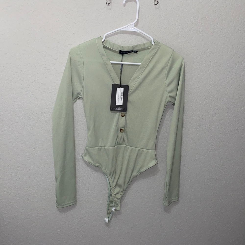 NWT PLT Sage Long Sleeve Button Bodysuit